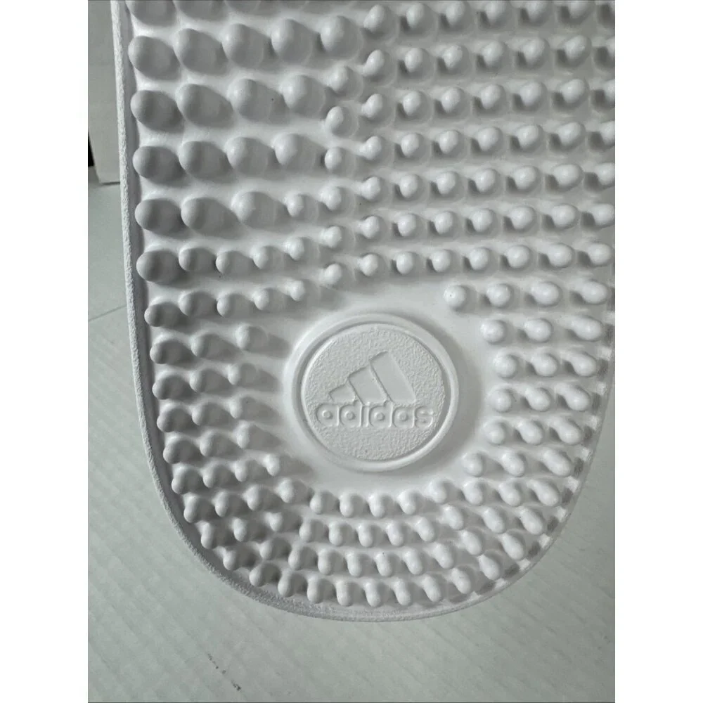 Adidas Adissage Men's US17 Unisex White/Black Sandals Slides Massage‎ NWOB 9425